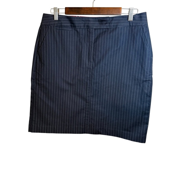 Talbots | Navy Pinstripe Pencil Skirt with Stretch | Sz 14P - Picture 1 of 8